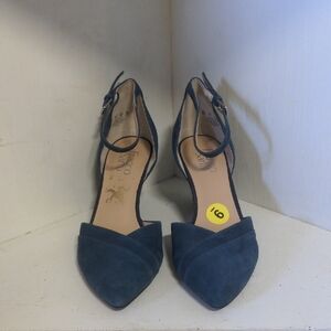 Franco Sarto Navy Suede Heels